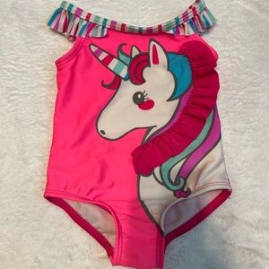 Baby Girl Pink Unicorn Swim Suit Size 12 months